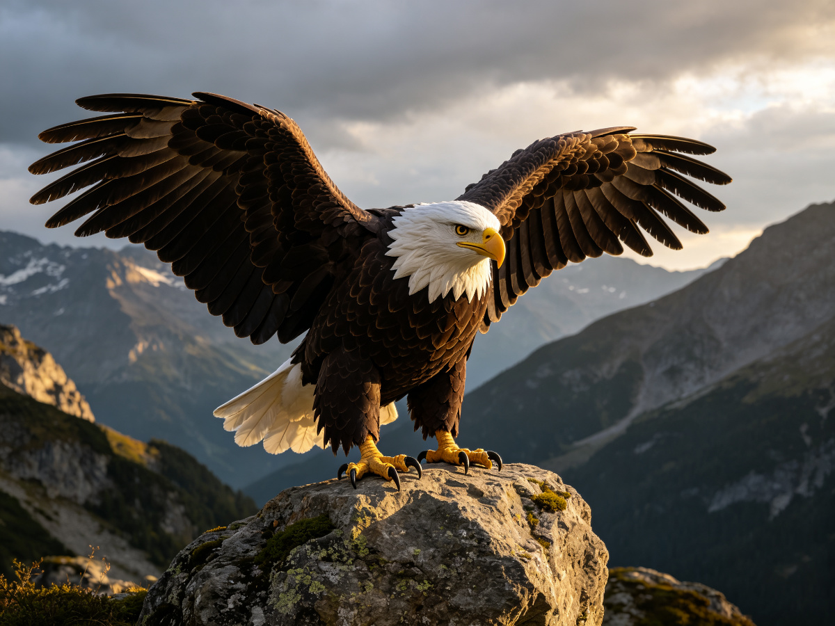 Bald Eagle — life-size animatronic animal model from SAGE