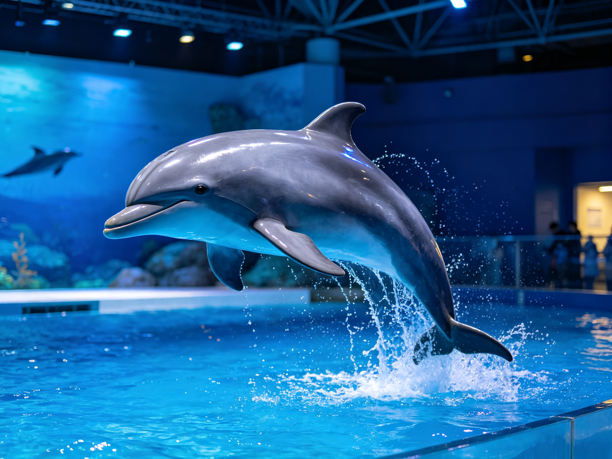 Bottlenose Dolphin — life-size animatronic animal model from SAGE