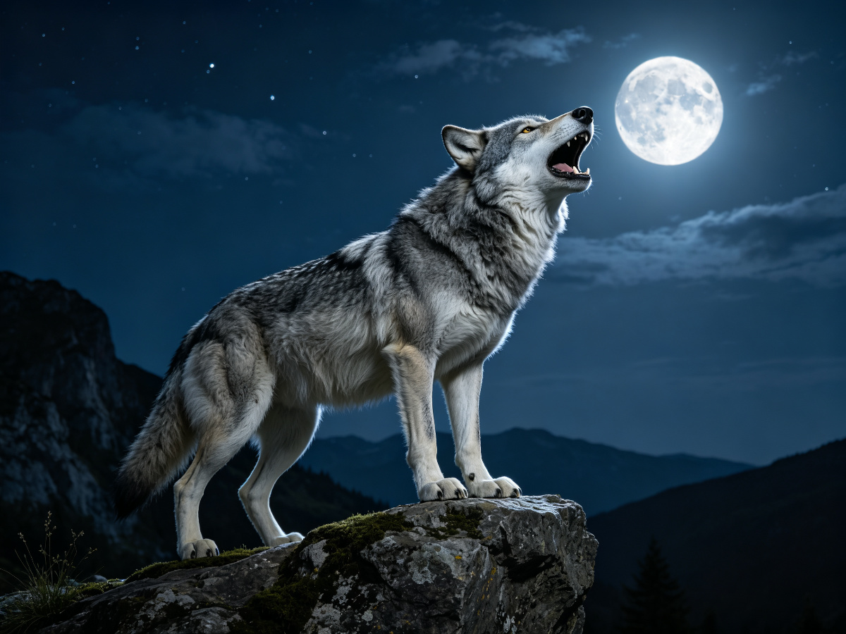 Gray Wolf — life-size animatronic animal model from SAGE