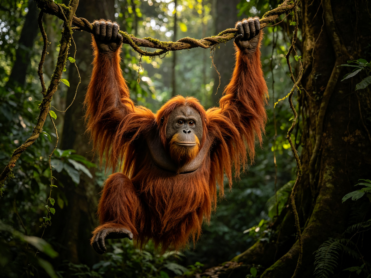 Orangutan — life-size animatronic animal model from SAGE