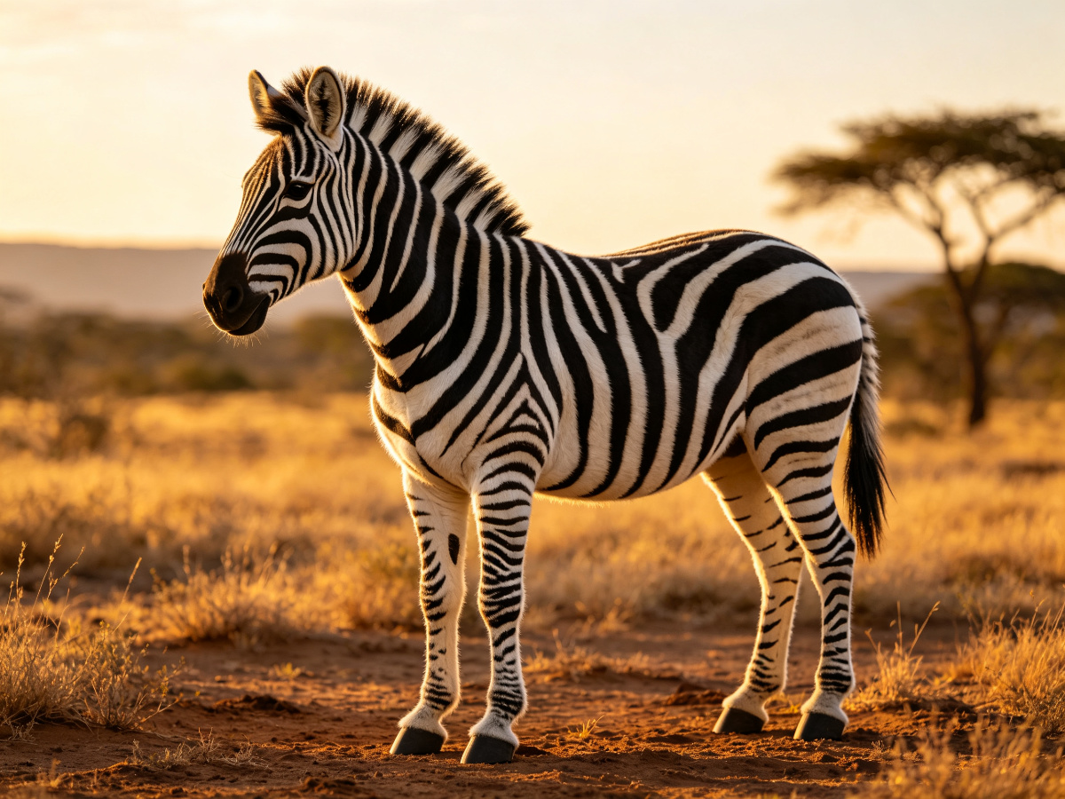 Plains Zebra — life-size animatronic animal model from SAGE