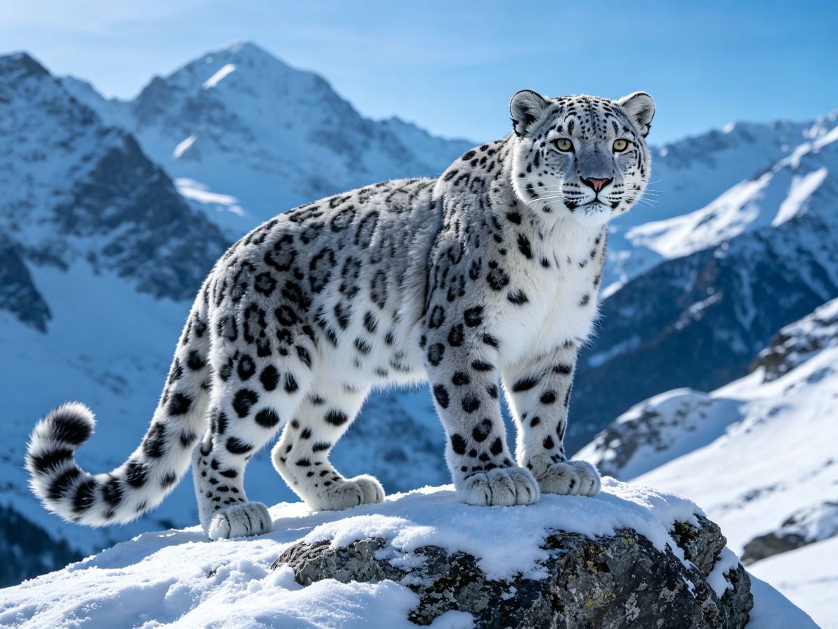 Snow Leopard — life-size animatronic animal model from SAGE