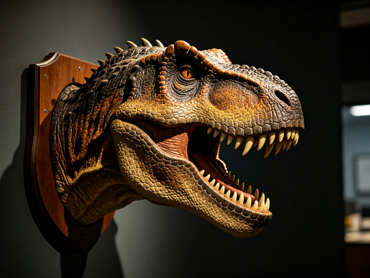 T-Rex Head Wall Mount — prehistoric animal model from SAGE