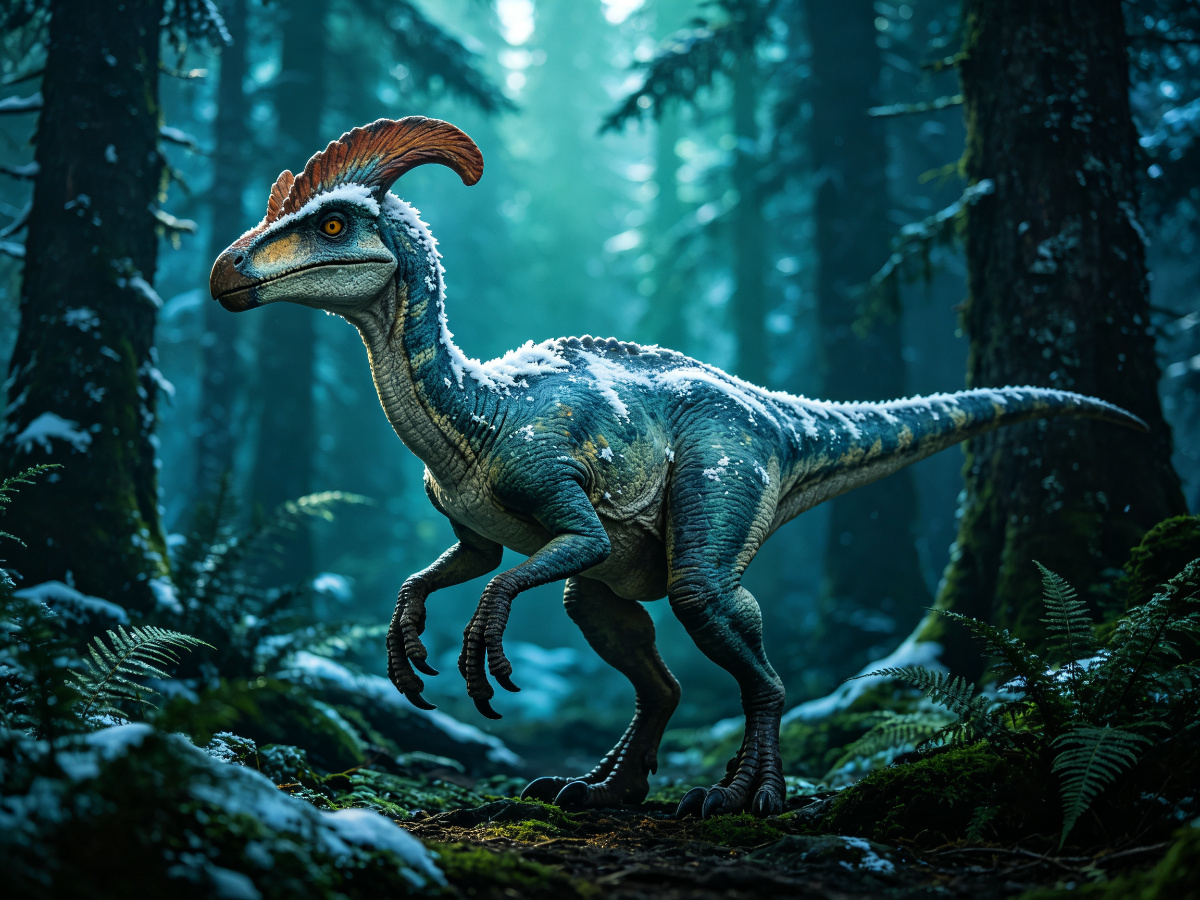 Antarctic Cryolophosaurus — life-size animatronic dinosaur model from SAGE