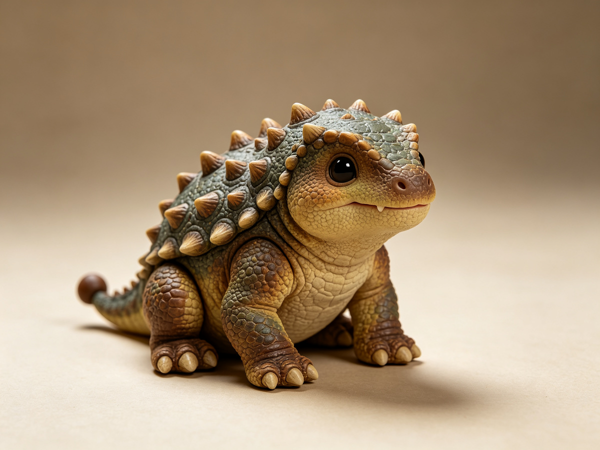 Baby Ankylosaurus — life-size animatronic dinosaur model from SAGE