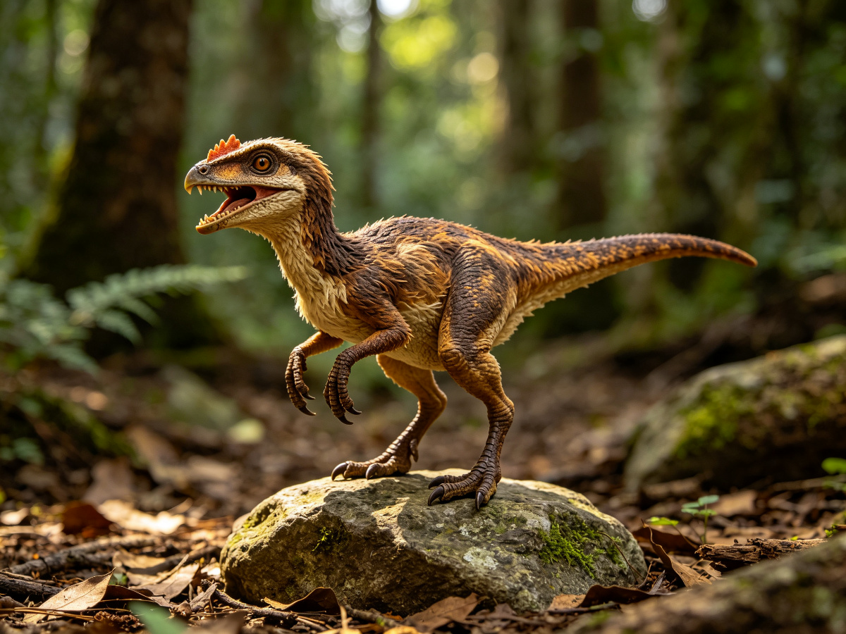 Compsognathus — life-size animatronic dinosaur model from SAGE