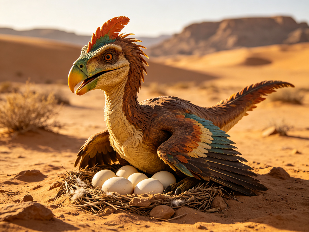 Desert Oviraptor — life-size animatronic dinosaur model from SAGE