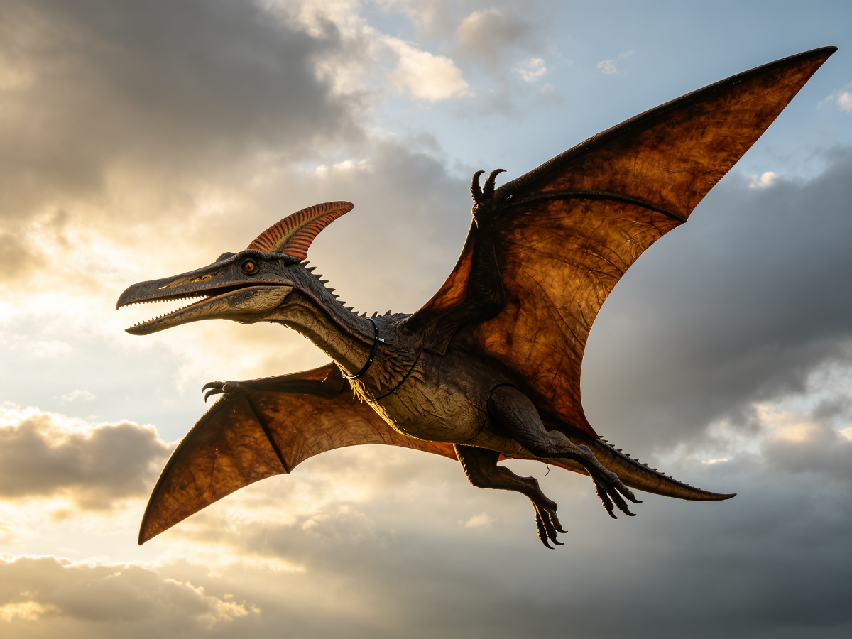 Flying Pteranodon — life-size animatronic dinosaur model from SAGE