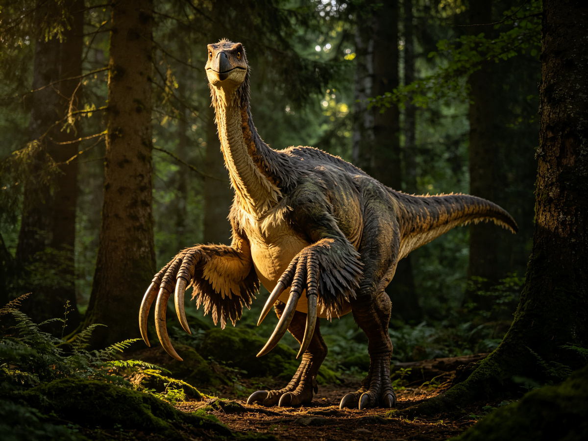 Forest Therizinosaurus — life-size animatronic dinosaur model from SAGE
