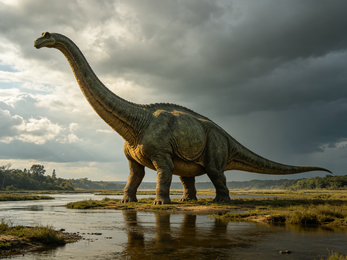 Giant Apatosaurus — life-size animatronic dinosaur model from SAGE