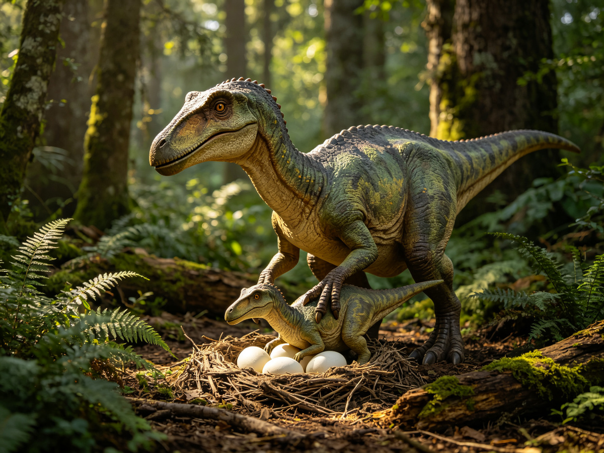 Nest Maiasaura — life-size animatronic dinosaur model from SAGE