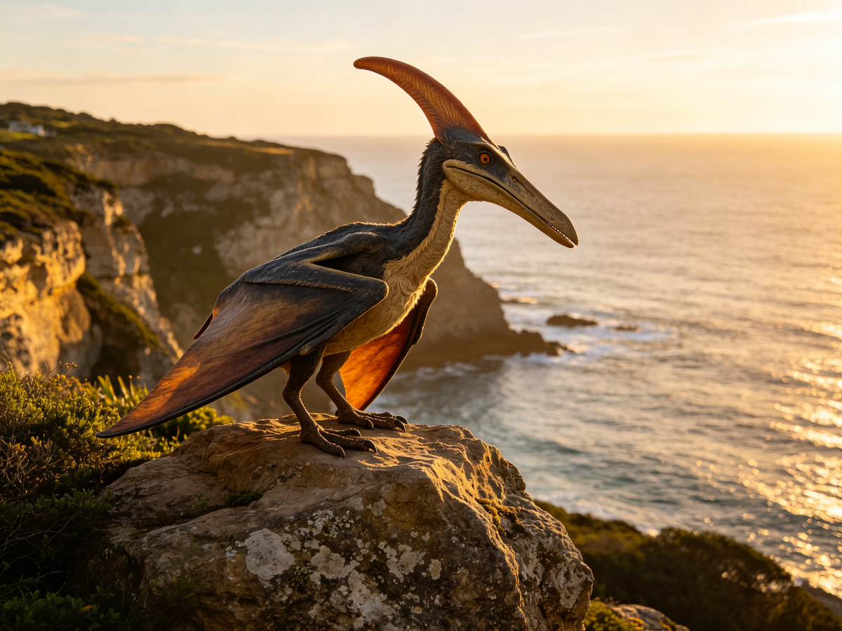 Perched Pteranodon — life-size animatronic dinosaur model from SAGE