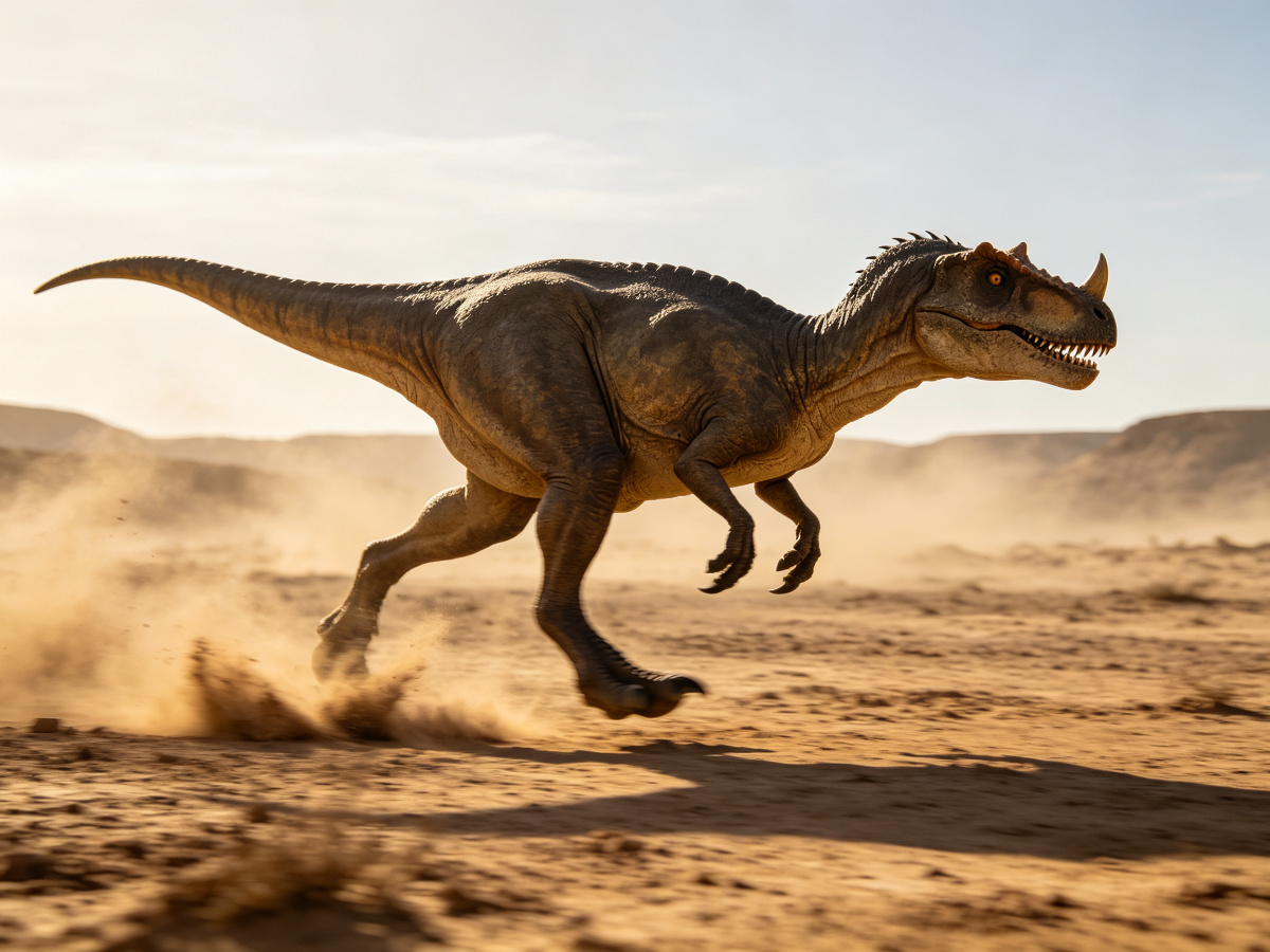 Running Carnotaurus — life-size animatronic dinosaur model from SAGE