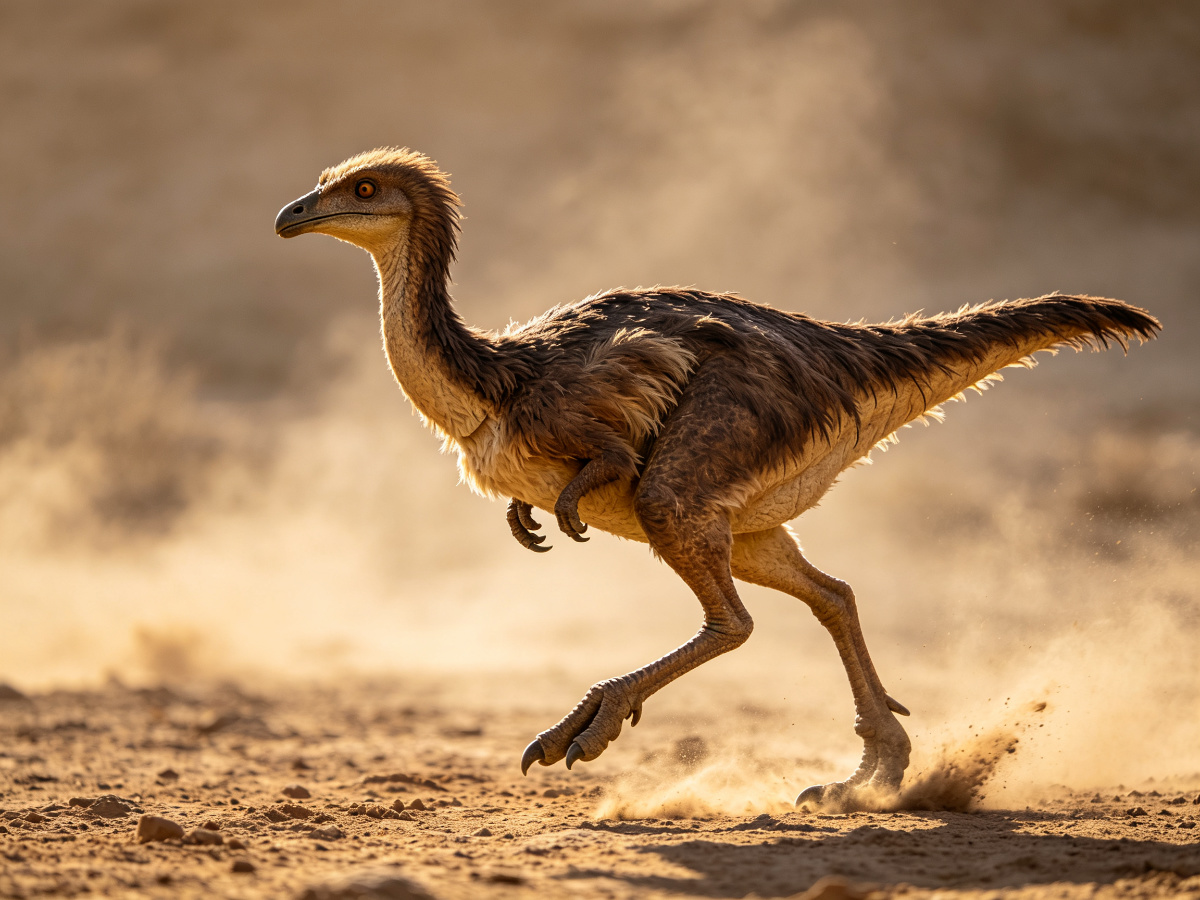 Running Gallimimus — life-size animatronic dinosaur model from SAGE
