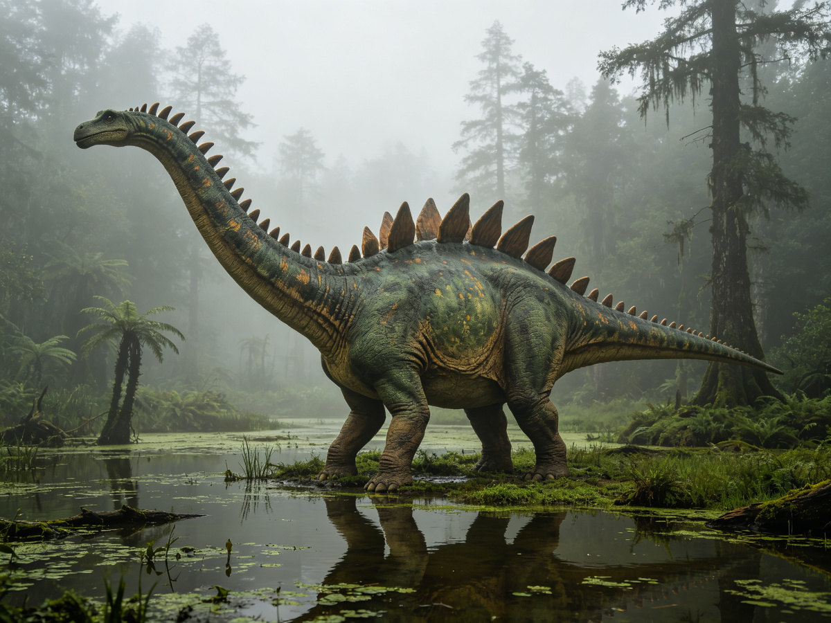 Swamp Amargasaurus — life-size animatronic dinosaur model from SAGE