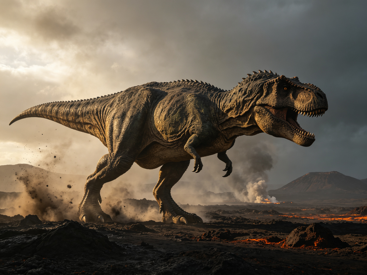 Volcanic Giganotosaurus — life-size animatronic dinosaur model from SAGE