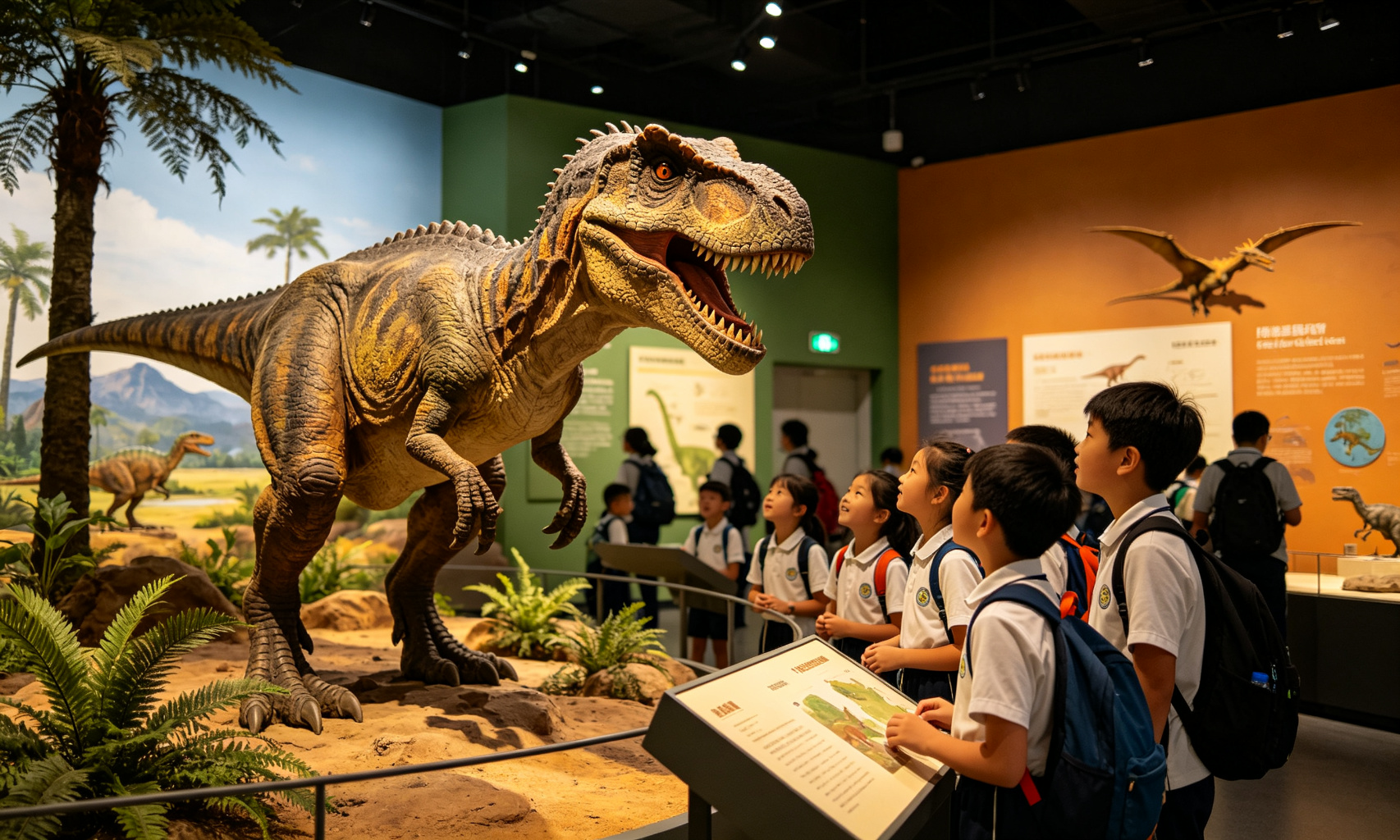 Animatronic dinosaur educational exhibition and traveling science event