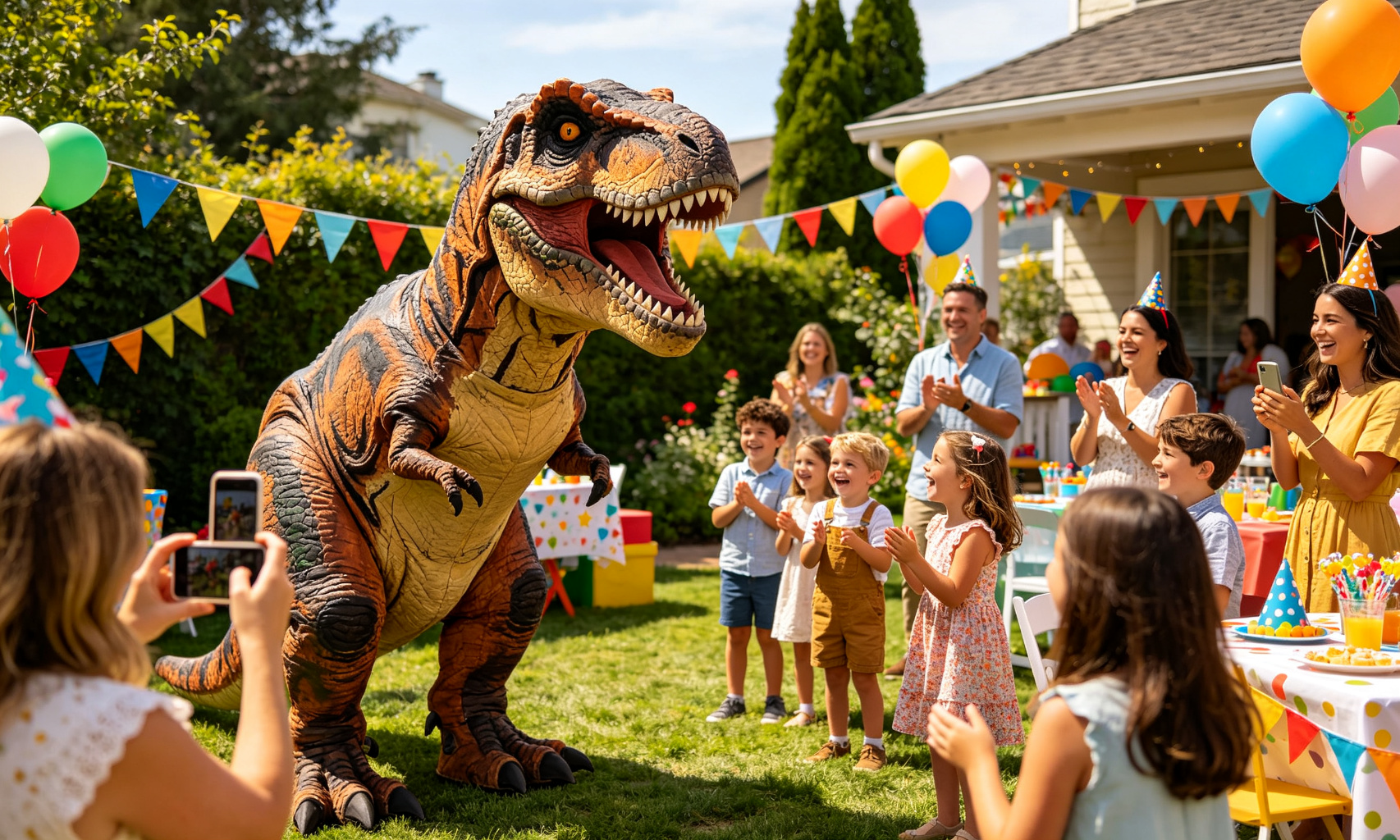 Animatronic dinosaur entertainment for private event party and corporate function