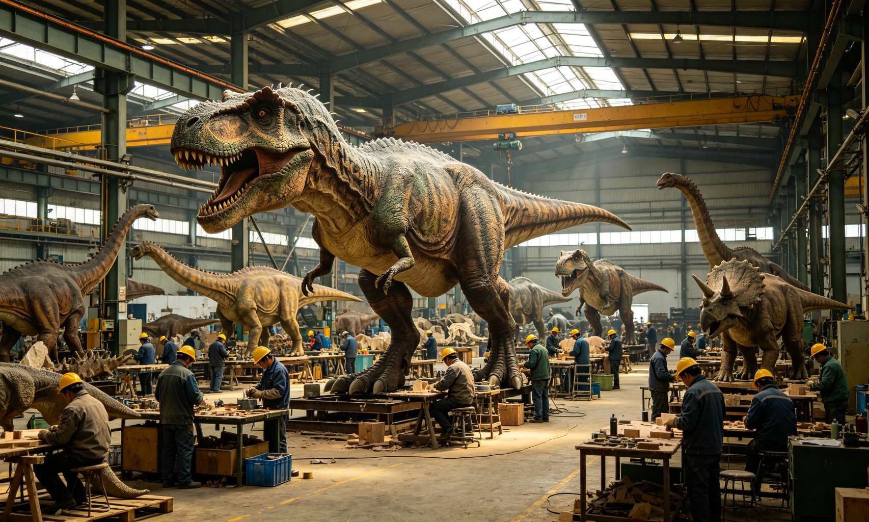 Large scale production capacity for bulk animatronic dinosaur orders