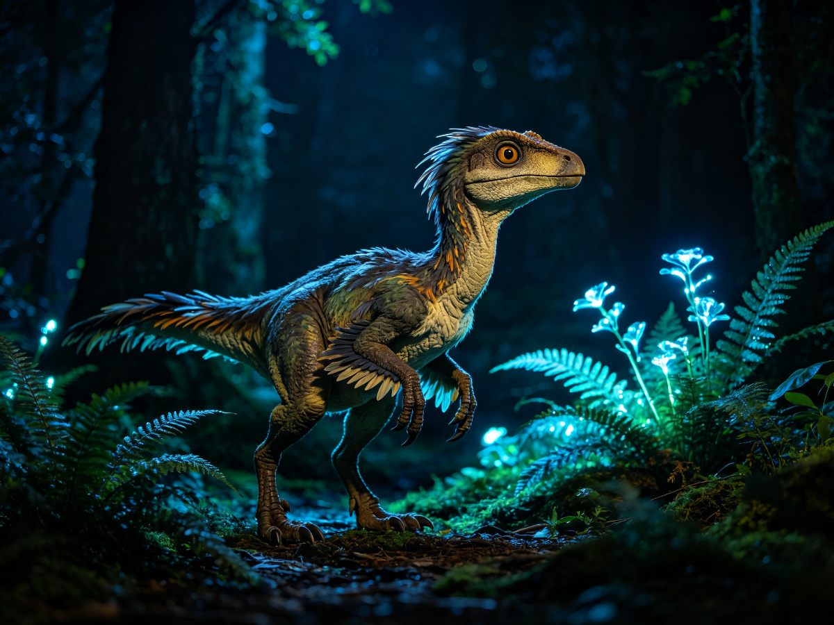 Night Troodon — life-size animatronic dinosaur model from SAGE